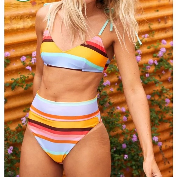 NEW Aerie High Cut Cheeky Bikini Bottoms - Picture 2 of 6